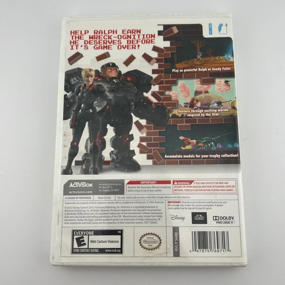 Disney Wreck-It Ralph Wii Game 2012 Activision‎ Tested